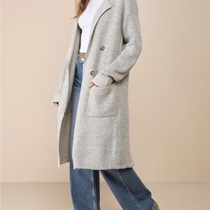 Gray Longline Cardigan